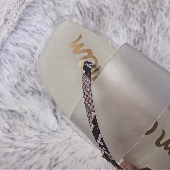 NWT ❤️ Gorgeous Sam Edelman Python & PVC Slides - Picture 8 of 12
